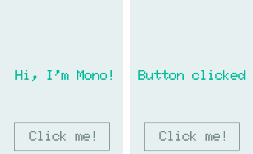 Before and after the button is clicked